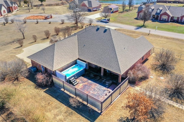 bird's eye view with a residential view