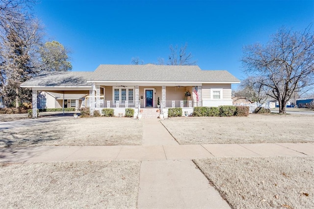 view of front of property with covered porch