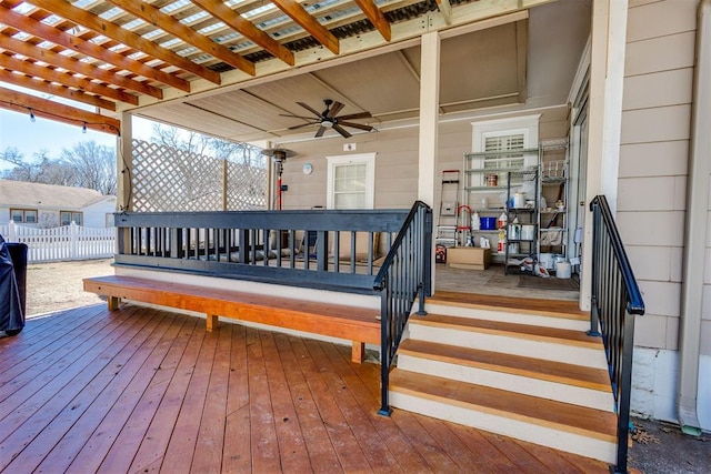 deck featuring fence