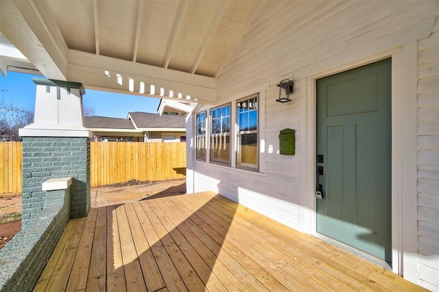 wooden deck with fence