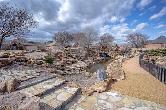 view of yard featuring fence