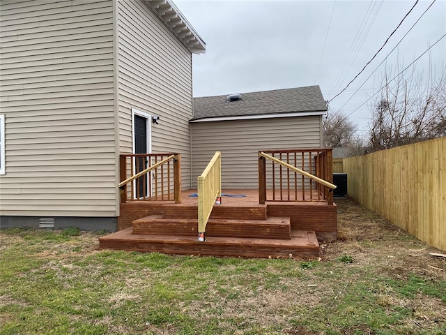 deck featuring fence