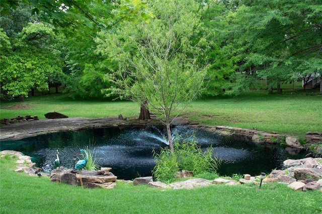 4600 Clipper Xing, Edmond, OK 73013 - view of green lawn with a garden pond