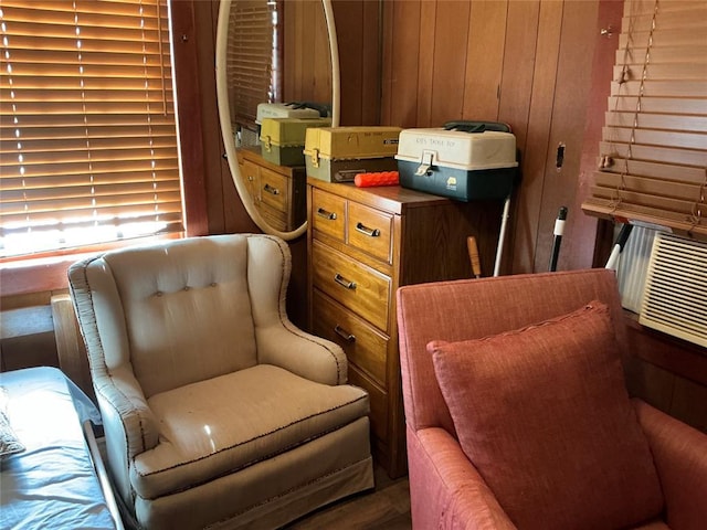 22 W Shore Dr, Arcadia, OK 73007 - sitting room with wood walls and wood finished floors