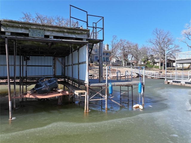 view of dock area