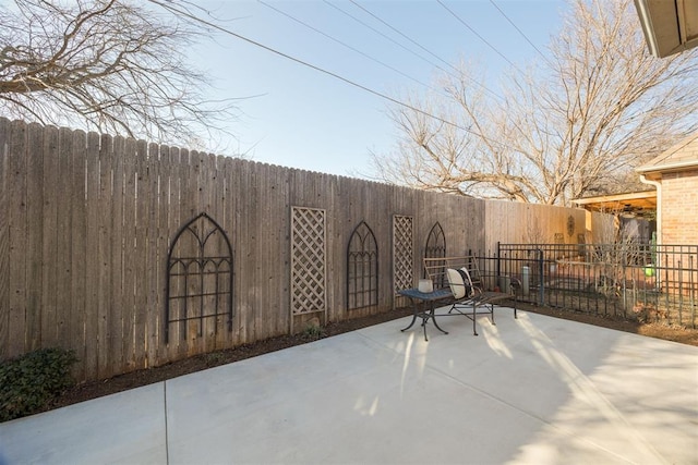 view of patio / terrace featuring a fenced backyard