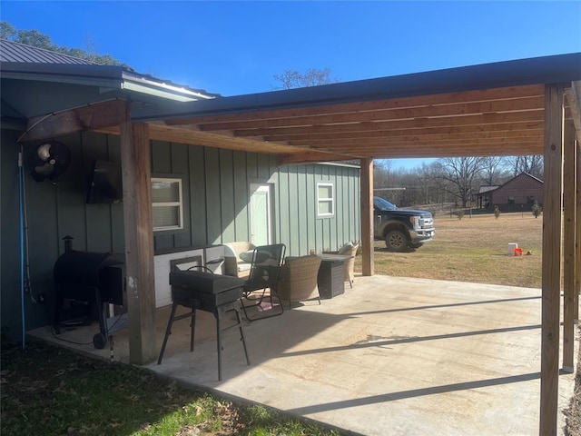 view of patio featuring area for grilling