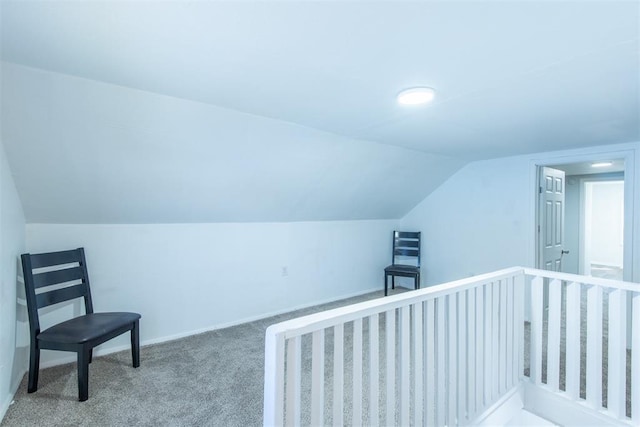 709 S Broadway, Geary, OK 73040 - additional living space featuring baseboards, lofted ceiling, and carpet floors