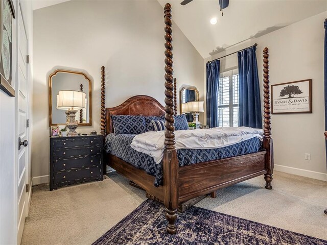 39 Boulevard, Carlton Landing, OK 74432 - carpeted bedroom with lofted ceiling, a ceiling fan, and baseboards
