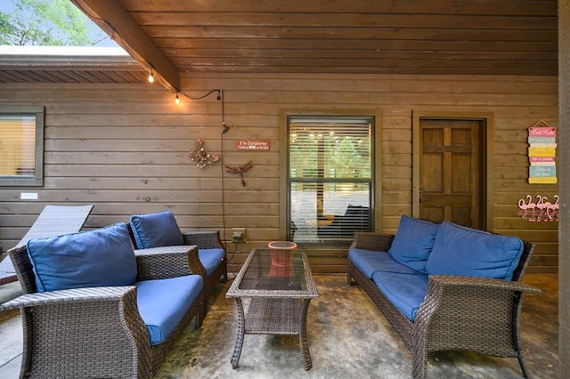 view of patio with an outdoor hangout area