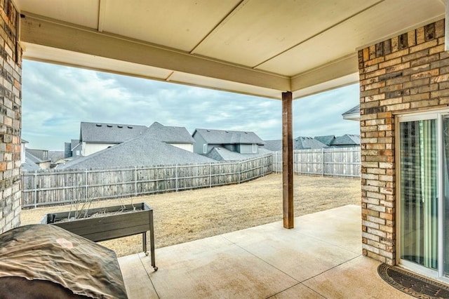 view of patio featuring a fenced backyard