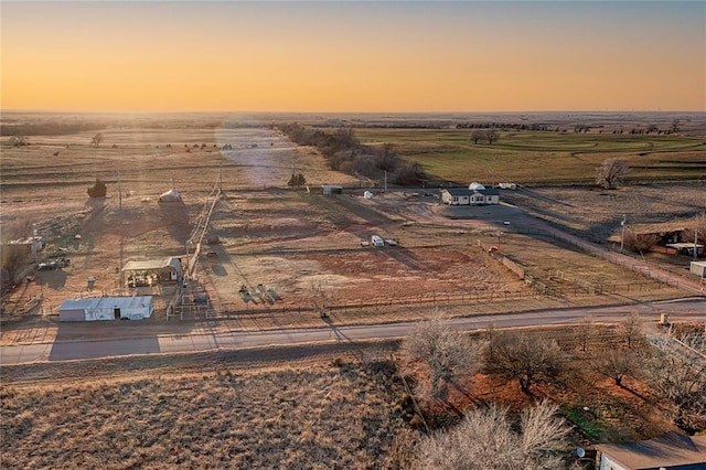 drone / aerial view with a rural view