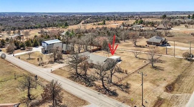 drone / aerial view featuring a rural view