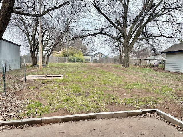 view of yard featuring fence