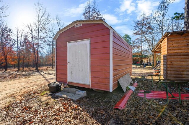 view of shed