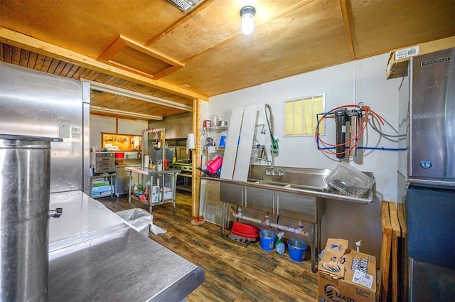 kitchen with wood finished floors