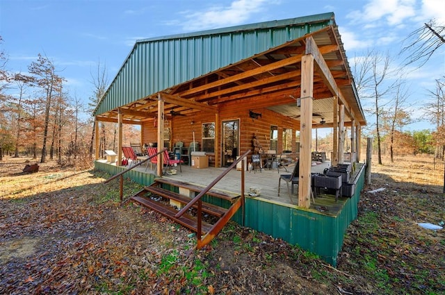 deck with ceiling fan