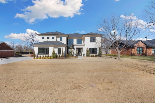 view of prairie-style home