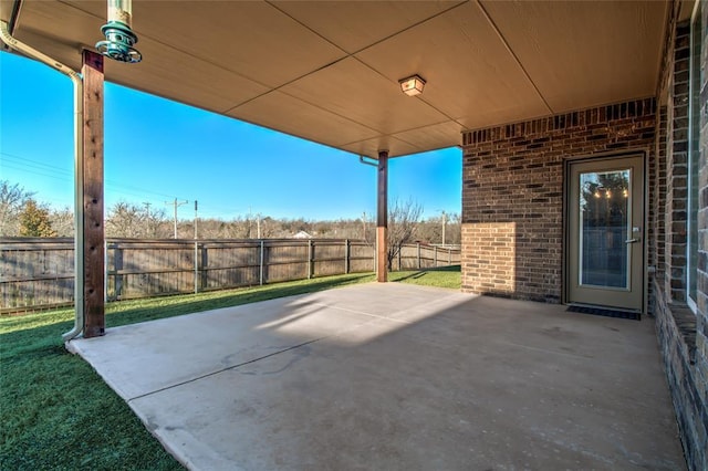 view of patio featuring a fenced backyard