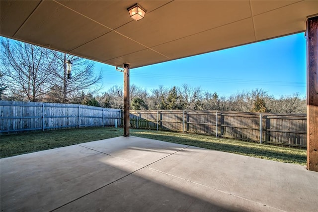 view of patio featuring a fenced backyard