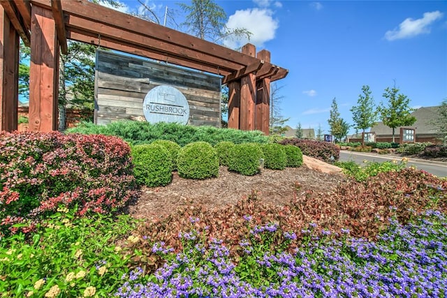 view of community sign