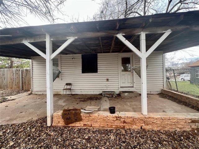 exterior space featuring fence