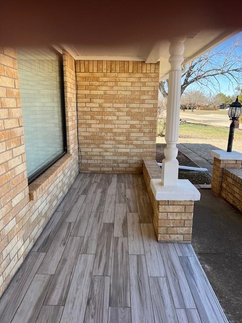 deck with a porch