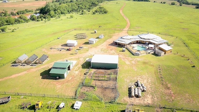 drone / aerial view with a rural view