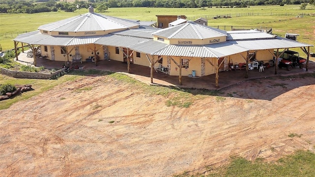 aerial view with a rural view