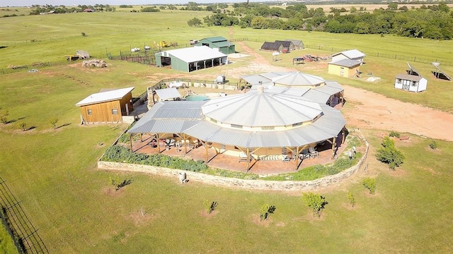 drone / aerial view with a rural view