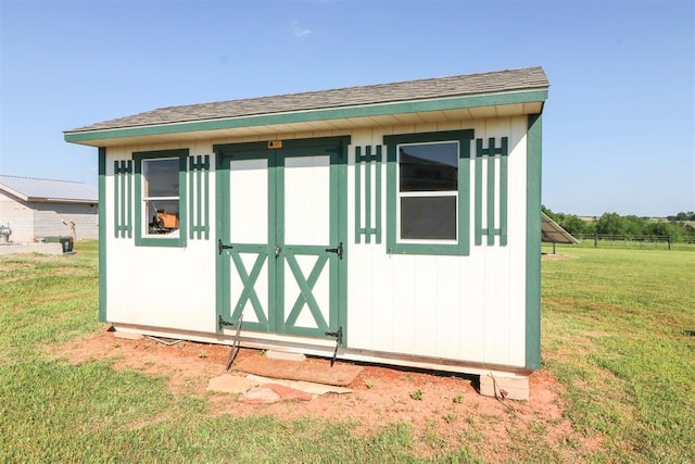 view of shed