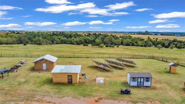 bird's eye view featuring a rural view