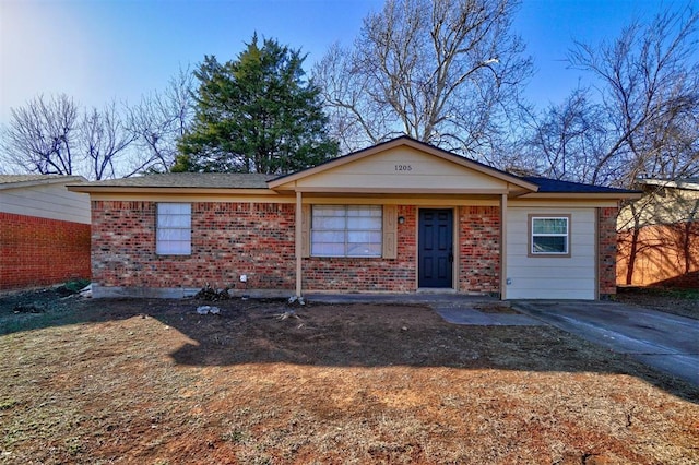 ranch-style home with brick siding