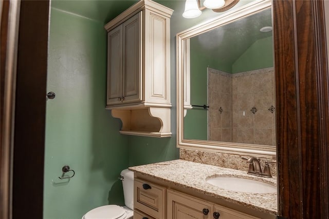 bathroom with toilet and vanity