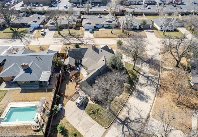 drone / aerial view with a residential view