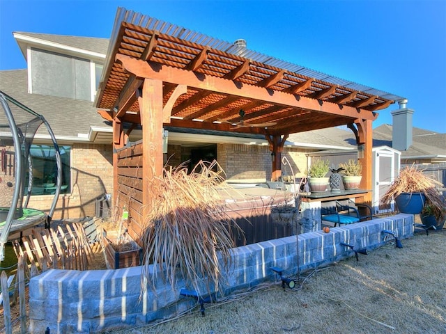 view of patio featuring a pergola