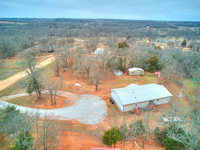 bird's eye view with a rural view