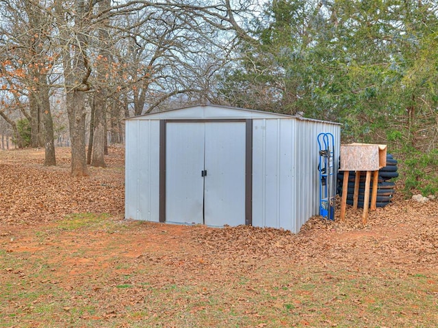 view of shed