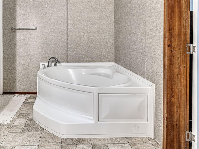 full bathroom with a garden tub