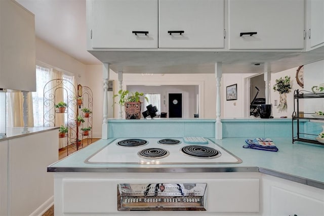 details with white cabinets and light countertops