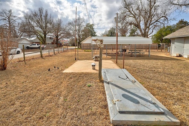 view of yard with fence