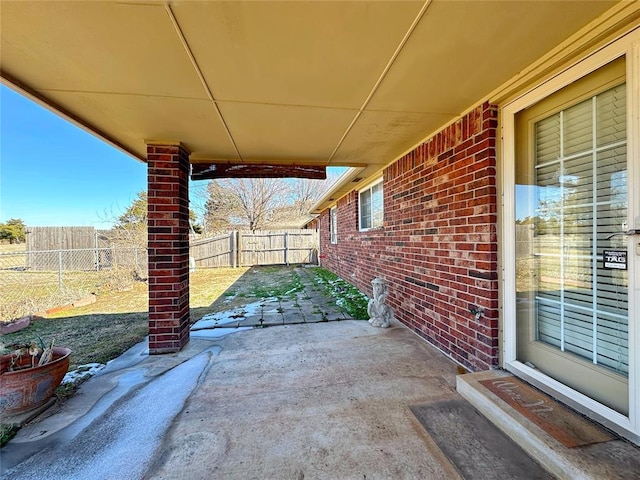 view of patio / terrace with fence