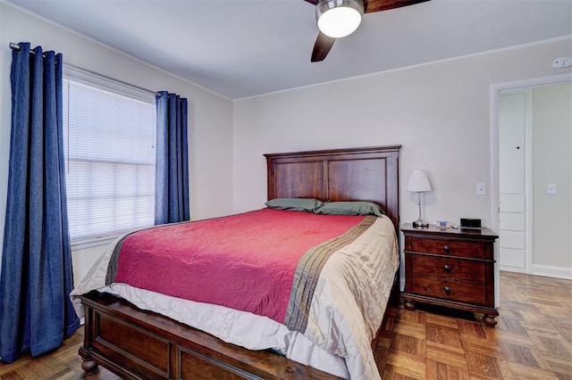 bedroom with a ceiling fan