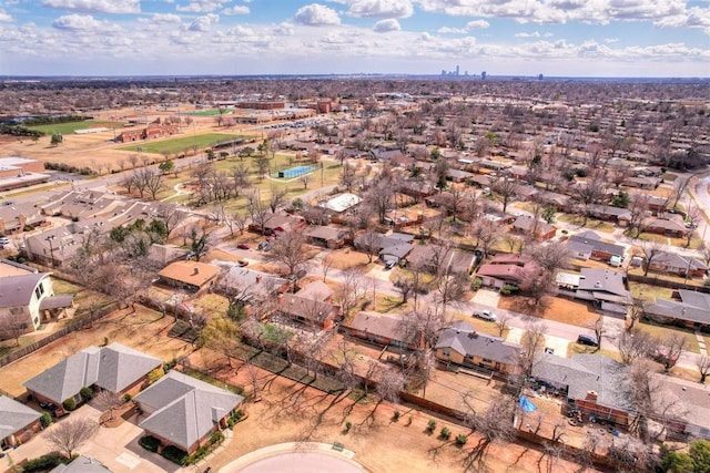 aerial view with a residential view