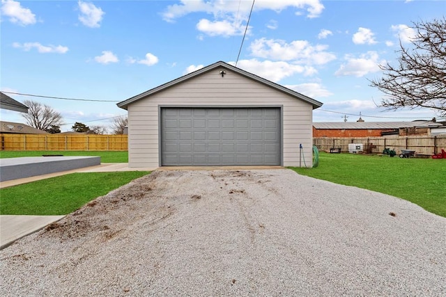 106 N Dewey St, Corn, OK 73024 - detached garage featuring fence