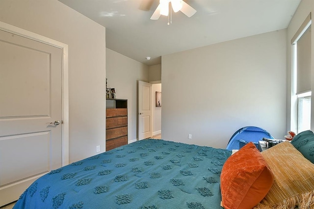 bedroom with a ceiling fan