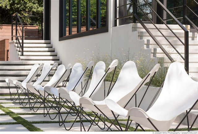 view of patio / terrace with stairway