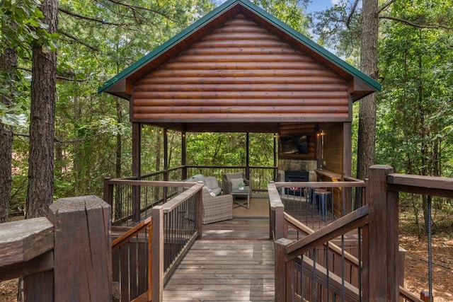 dock area with outdoor lounge area