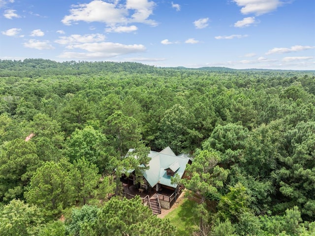 aerial view with a forest view