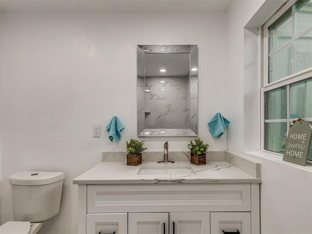 bathroom with toilet and vanity